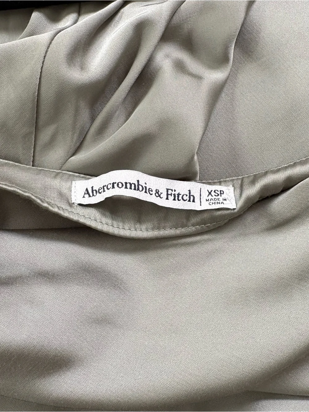 Abercrombie & Fitch Satin Slip Maxi Dress in Sage